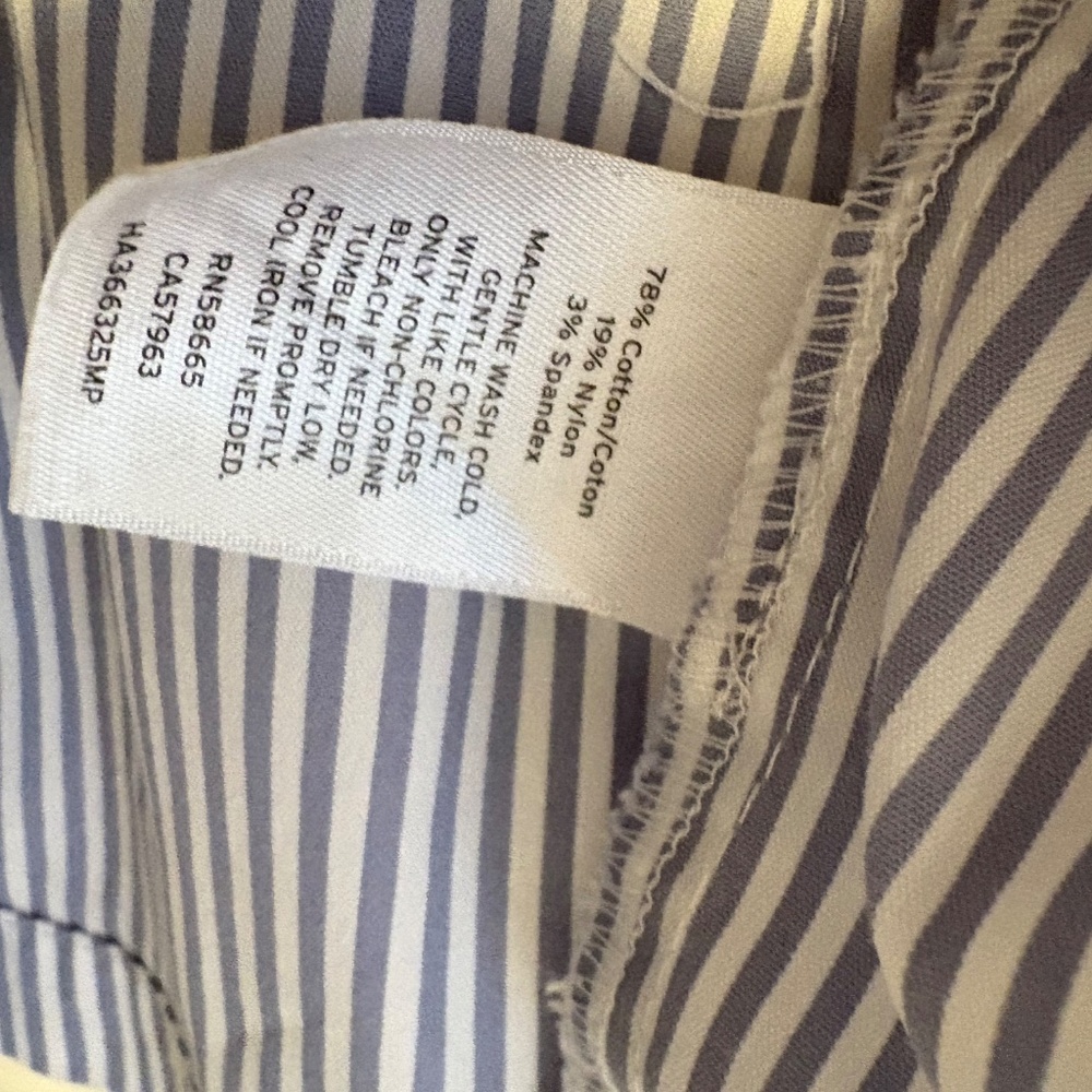 BLUE/WHITE STRIPED RUFFLE TOP - Picture 2 of 4